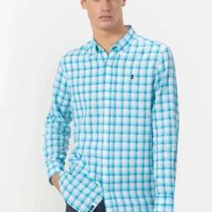 Camisa de Cuadros Azul El Pulpo Lino