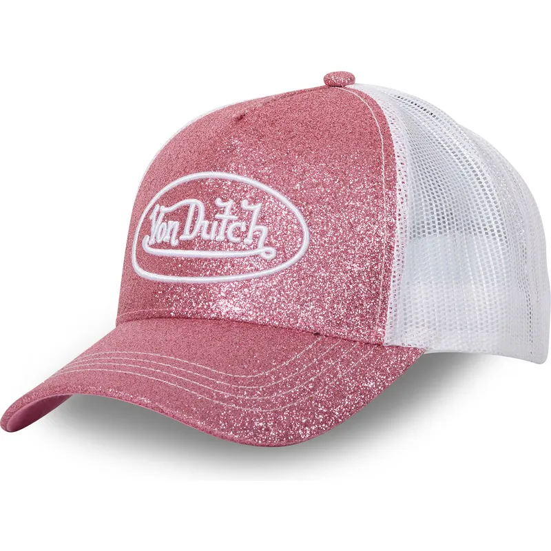 Gorra Von Dutch Glitter Rosa – Brillo y Estilo Retro Gorra Von Dutch Glitter Rosa – Brillo y Estilo Retro