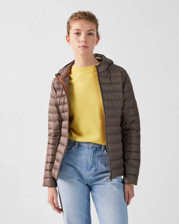 Chaqueta Jott Mujer Marrón Cloe – Con Capucha, Ligera y Urbana