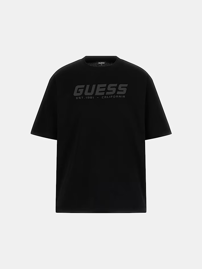 Camiseta Guess Negra Logo California – Básica Hombre