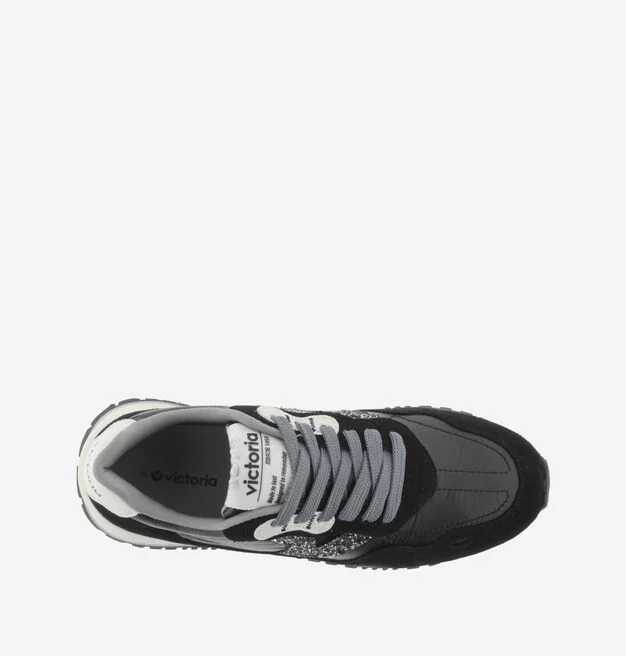 Zapatillas Victoria Negras Mujer – Urbanas con Estilo y Brillo