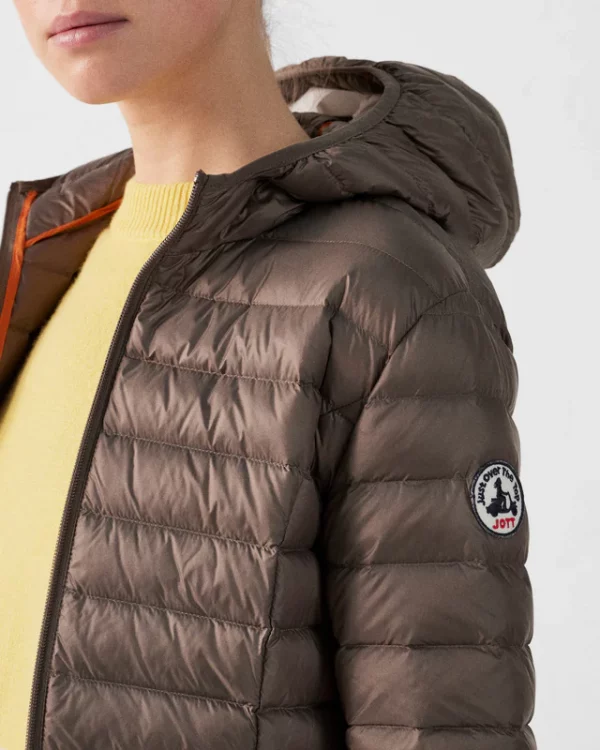 Chaqueta Jott Mujer Marrón Cloe – Con Capucha, Ligera y Urbana