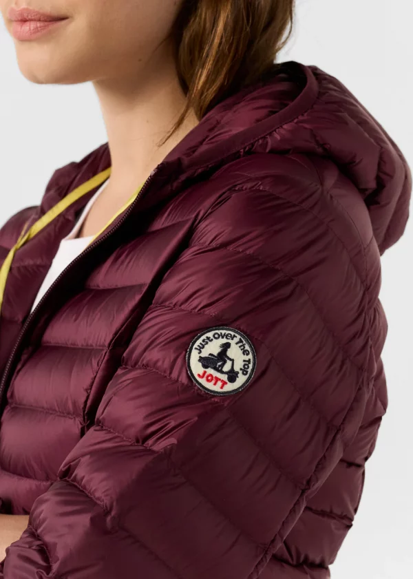 Chaqueta Jott Mujer Burdeos Cloe – Con Capucha y Estilo Urbano