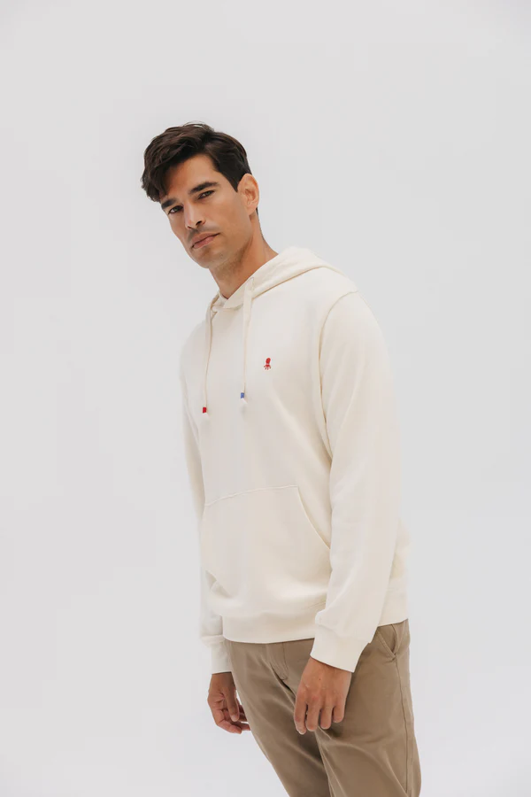 Sudadera El Pulpo Blanca – Estilo Casual con Detalles Náuticos