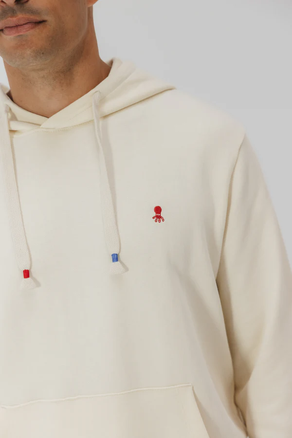 Sudadera El Pulpo Blanca – Estilo Casual con Detalles Náuticos