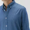 Camisa casual denim azul de algodón sostenible