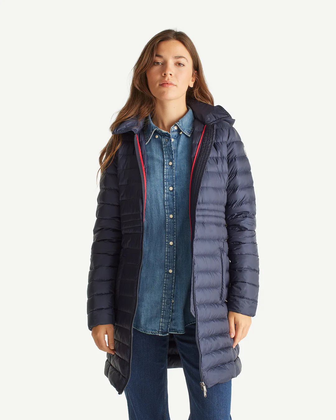 Chaqueta Jott Mujer Vero Azul Marino – Larga y Acolchada