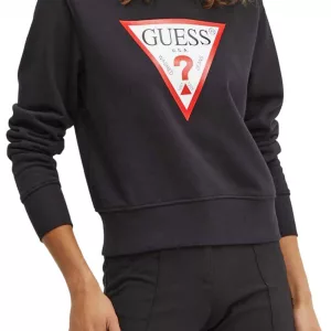 Camiseta Guess Mujer Negra con Logo – Manga Larga