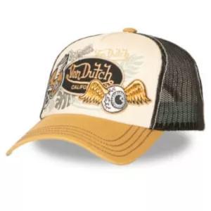 Gorra Von Dutch Trucker Beige y Mostaza – Estilo Vintage