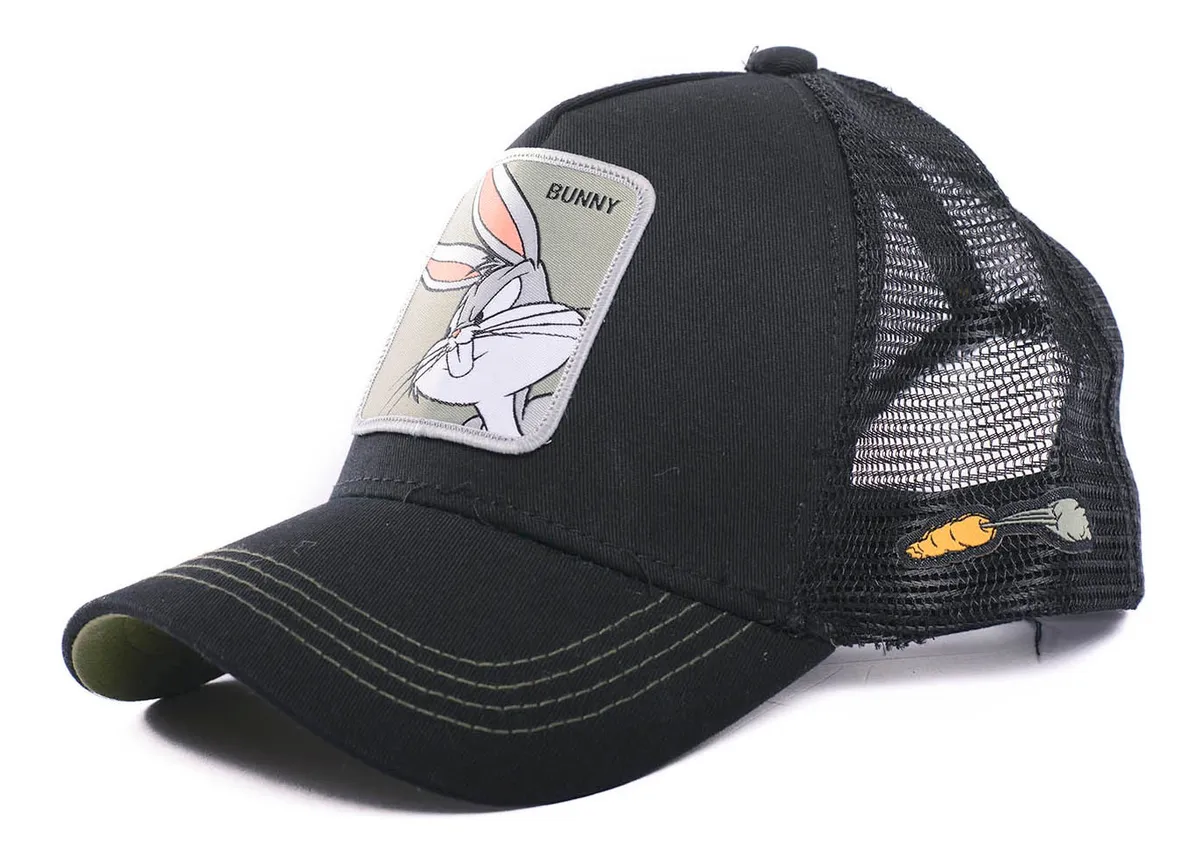 Gorra negra Capslab Bugs Bunny con parche bordado Gorra negra Capslab Bugs Bunny con parche bordado