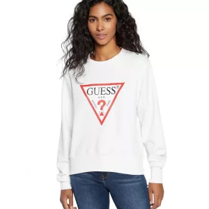Sudadera Guess Original Blanca – Logo Clásico Mujer
