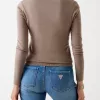Jersey Guess Mujer Marrón con Letras Brillantes