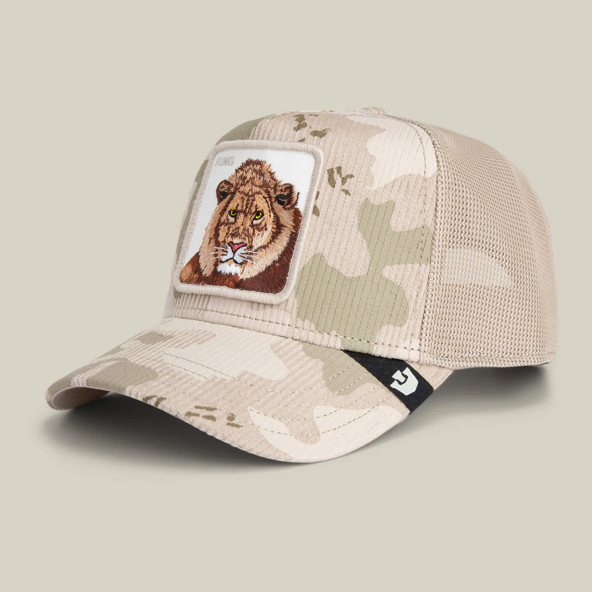 Gorra Goorin Bros King Camo Beige con León Gorra Goorin Bros King Camo Beige con León