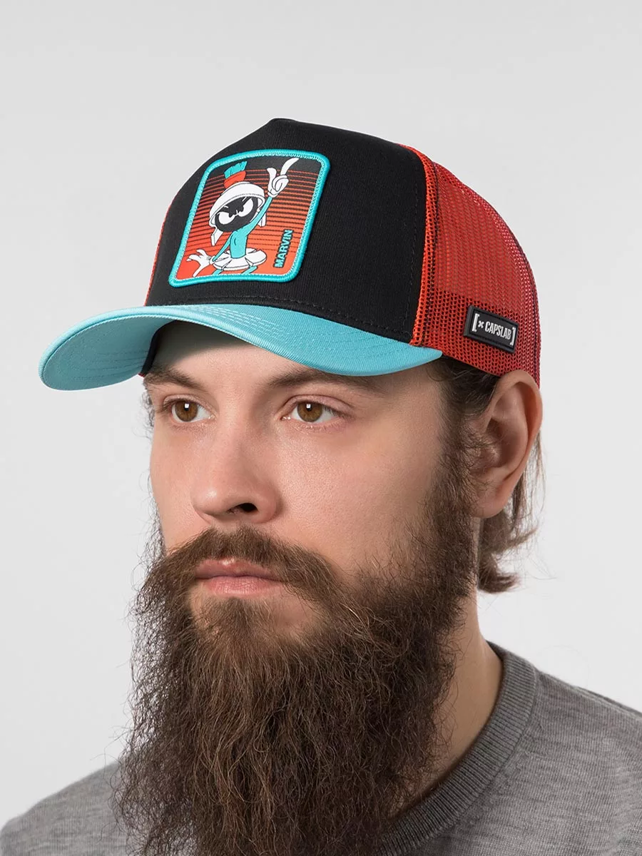 Gorra Capslab Marvin el Marciano roja y azul