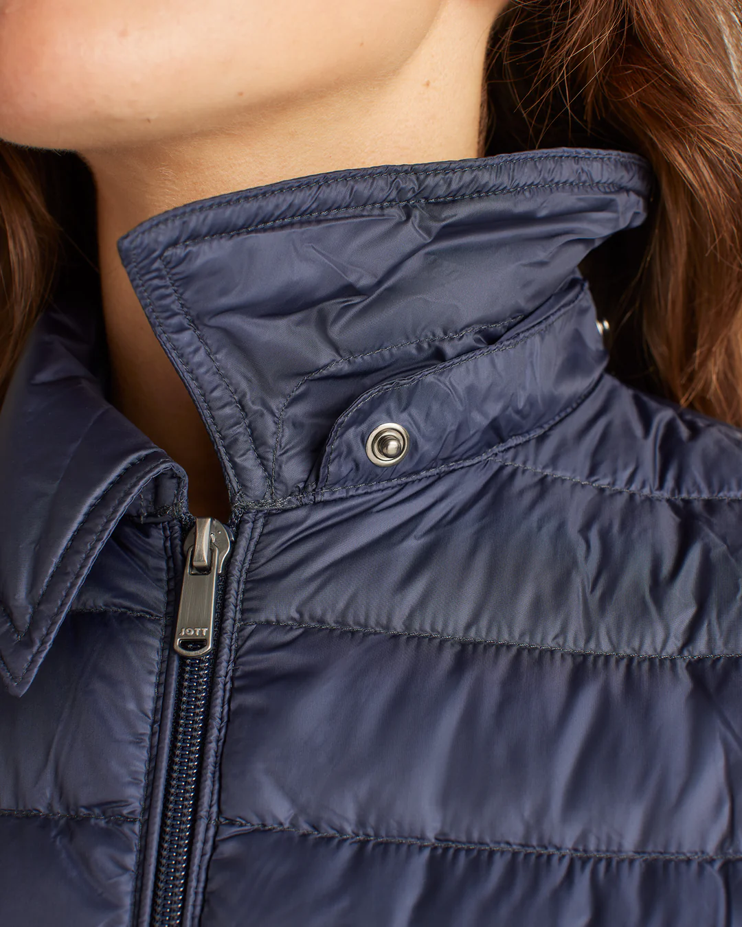 Chaqueta Jott Mujer Vero Azul Marino – Larga y Acolchada