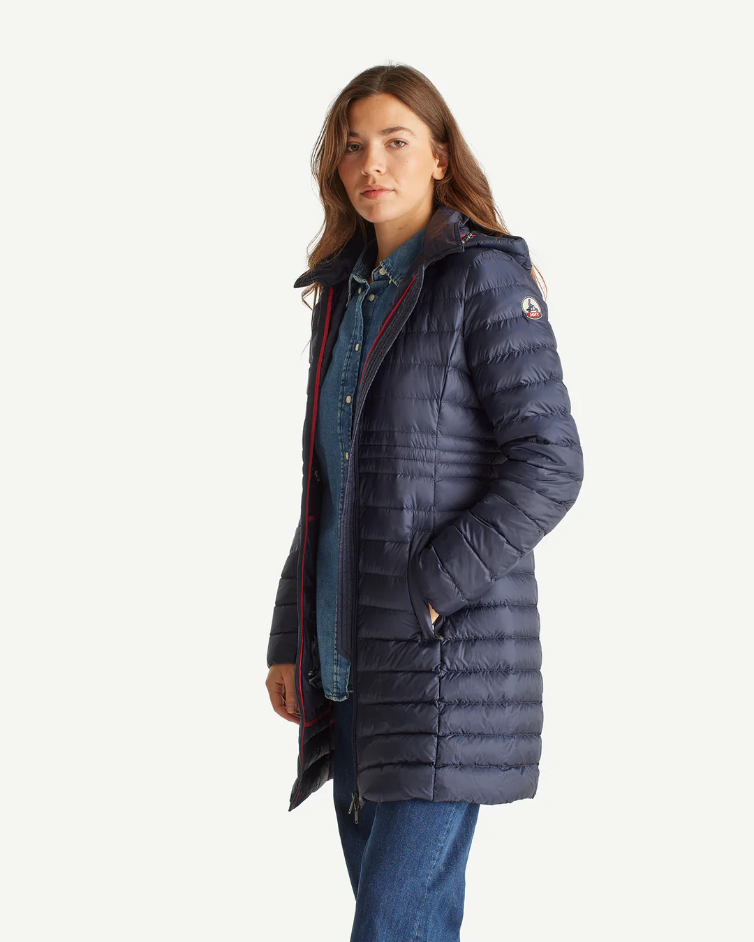 Chaqueta Jott Mujer Vero Azul Marino – Larga y Acolchada