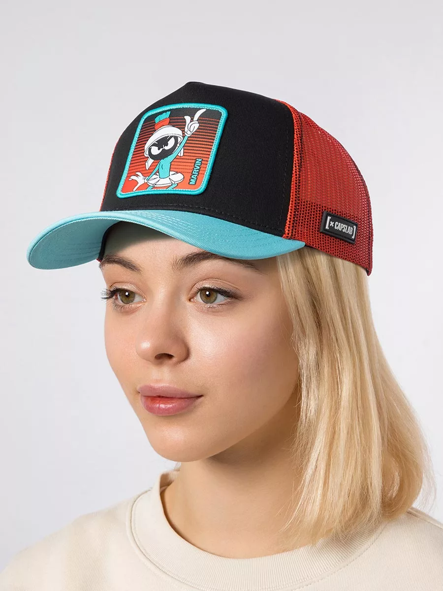 Gorra Capslab Marvin el Marciano roja y azul