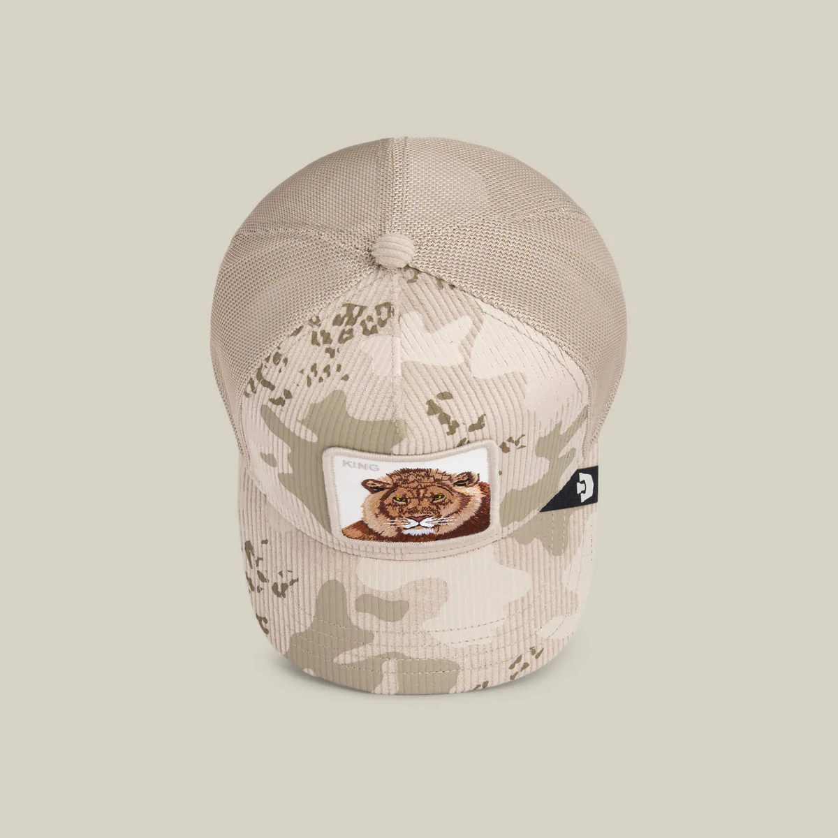 Gorra Goorin Bros King Camo Beige con León Gorra Goorin Bros King Camo Beige con León