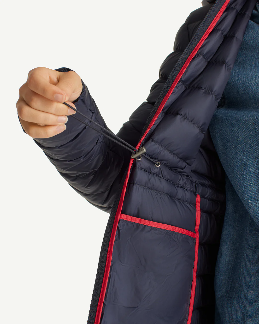 Chaqueta Jott Mujer Vero Azul Marino – Larga y Acolchada