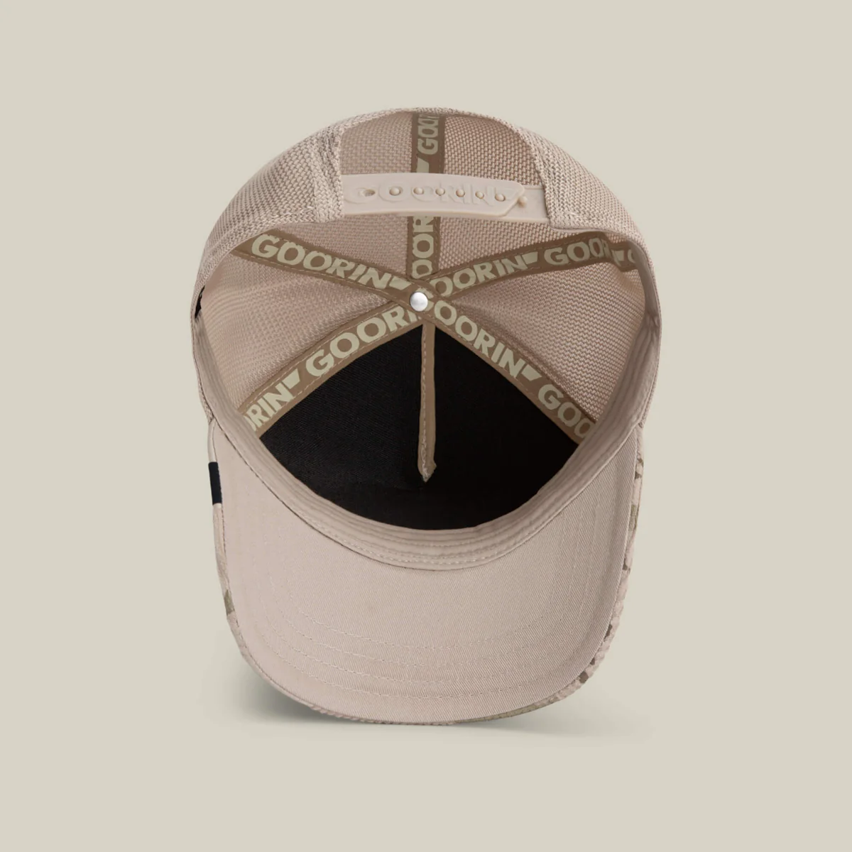 Gorra Goorin Bros King Camo Beige con León Gorra Goorin Bros King Camo Beige con León