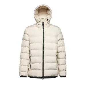 Plumífero blanco hombre GEOX con capucha y cremallera