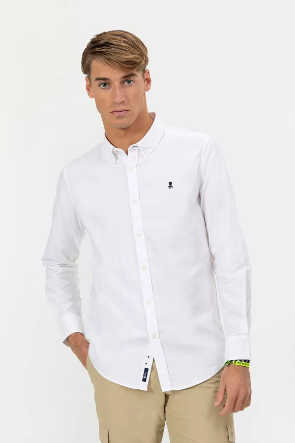 Camisa blanca Oxford para hombre El Pulpo Camisa blanca Oxford para hombre El Pulpo