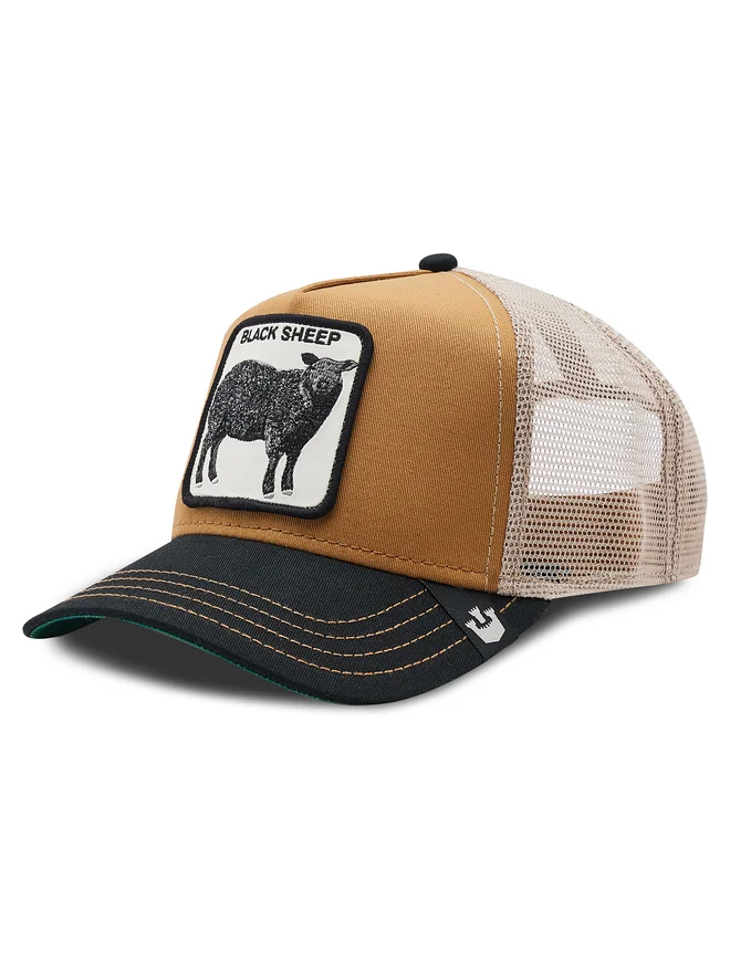Gorra trucker marrón con oveja negra THE BLACK SHEEP Goorin