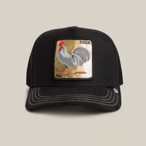 Gorra trucker negra con gallo dorado GOLDEN COCK Goorin Bros