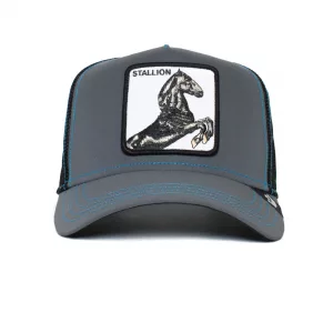 Gorra trucker gris STALLION con caballo negro | Goorin Bros