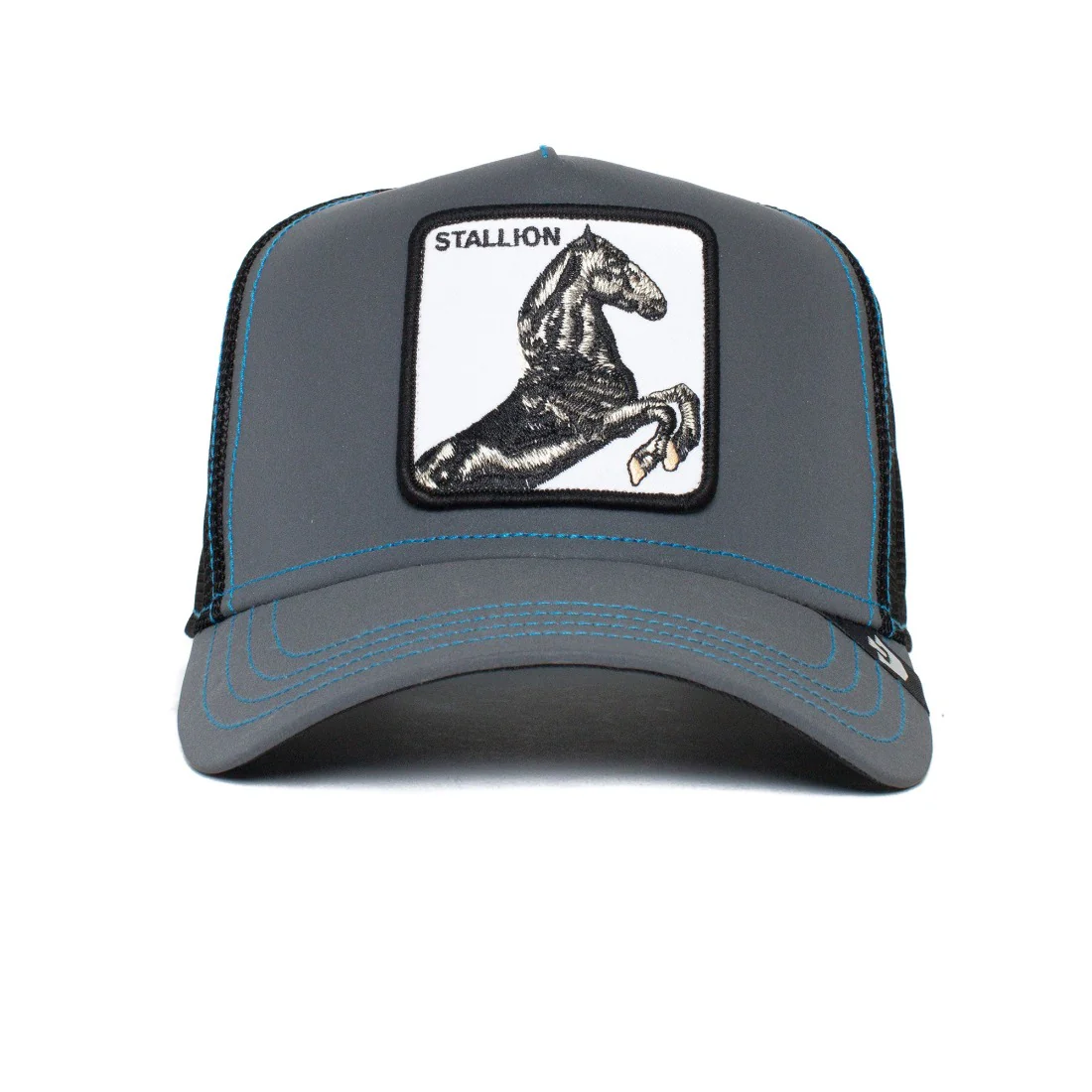 Gorra trucker gris STALLION con caballo negro | Goorin Bros Gorra trucker gris STALLION con caballo negro | Goorin Bros