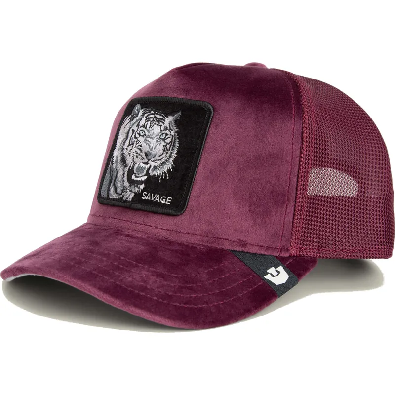 Gorra burdeos velvet con tigre SAVAGE | Goorin Bros Animal Farm