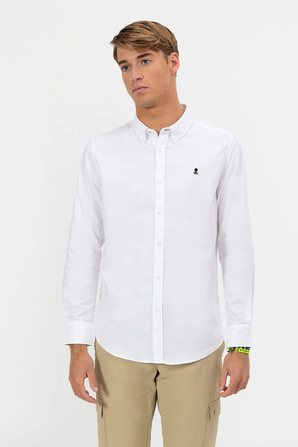 Camisa blanca Oxford para hombre El Pulpo Camisa blanca Oxford para hombre El Pulpo