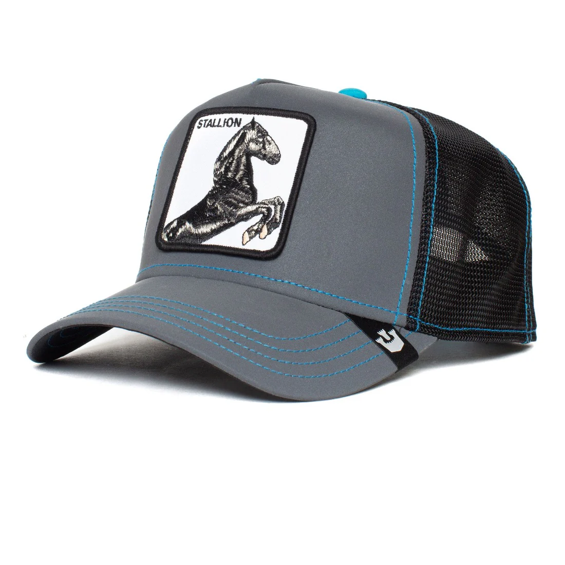 Gorra trucker gris STALLION con caballo negro | Goorin Bros Gorra trucker gris STALLION con caballo negro | Goorin Bros