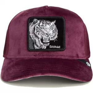 Gorra burdeos velvet con tigre SAVAGE | Goorin Bros Animal Farm