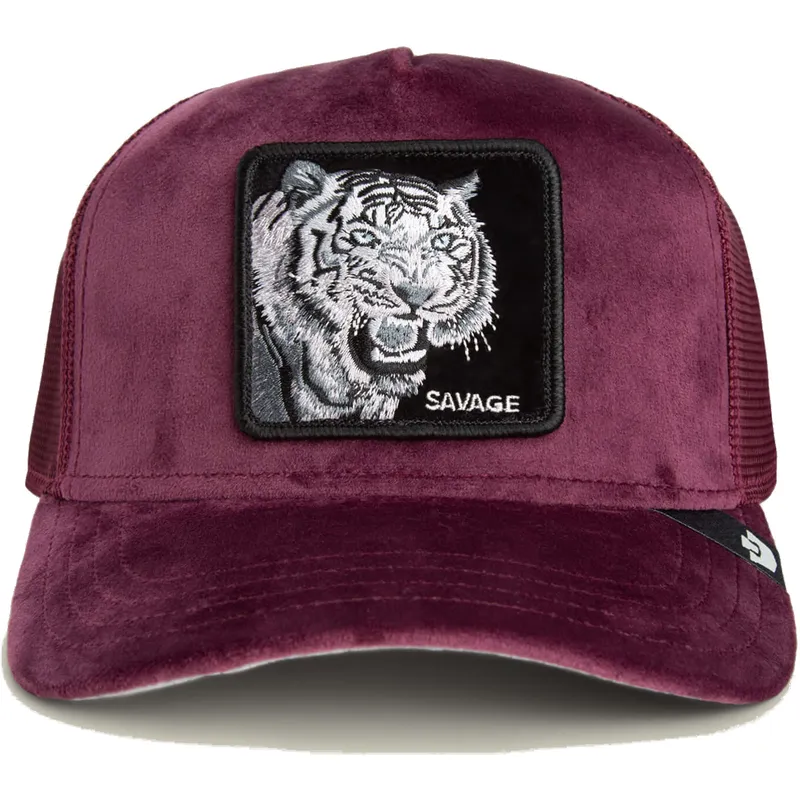 Gorra burdeos velvet con tigre SAVAGE | Goorin Bros Animal Farm