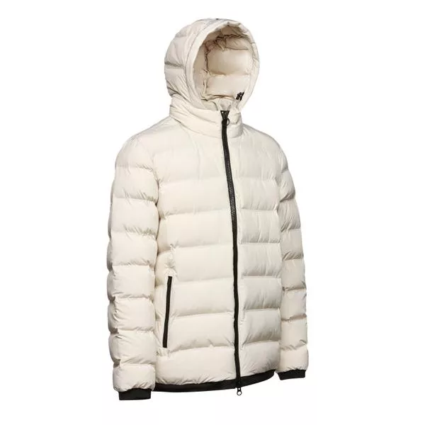 Plumífero blanco hombre GEOX con capucha y cremallera