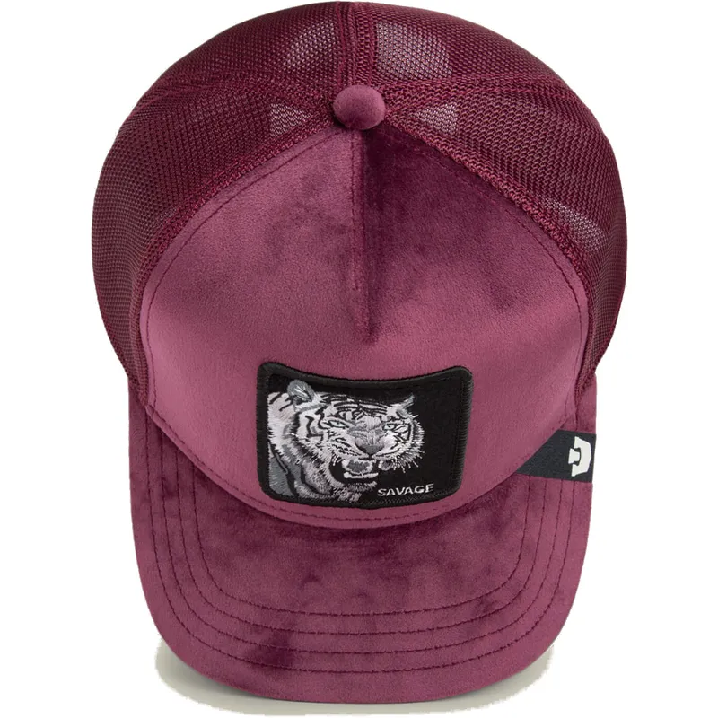 Gorra burdeos velvet con tigre SAVAGE | Goorin Bros Animal Farm