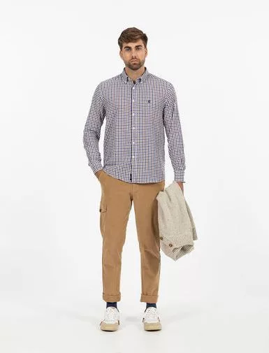 Camisa Vichy marrón y azul para hombre – estilo casual Camisa Vichy marrón y azul para hombre – estilo casual