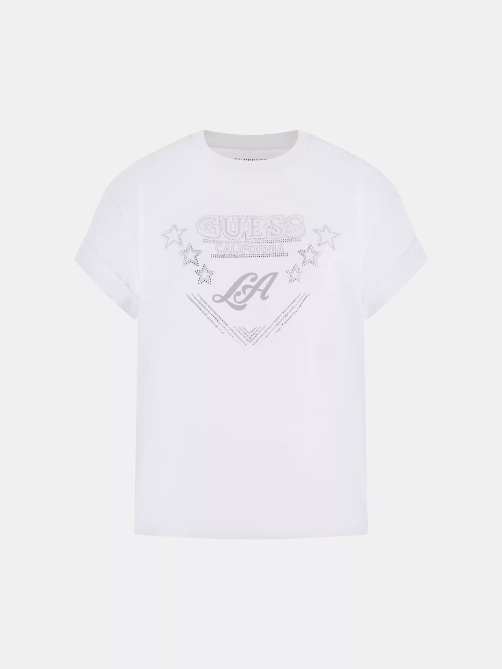 Camiseta GUESS Blanca Mujer Logo Brillante Slim Fit