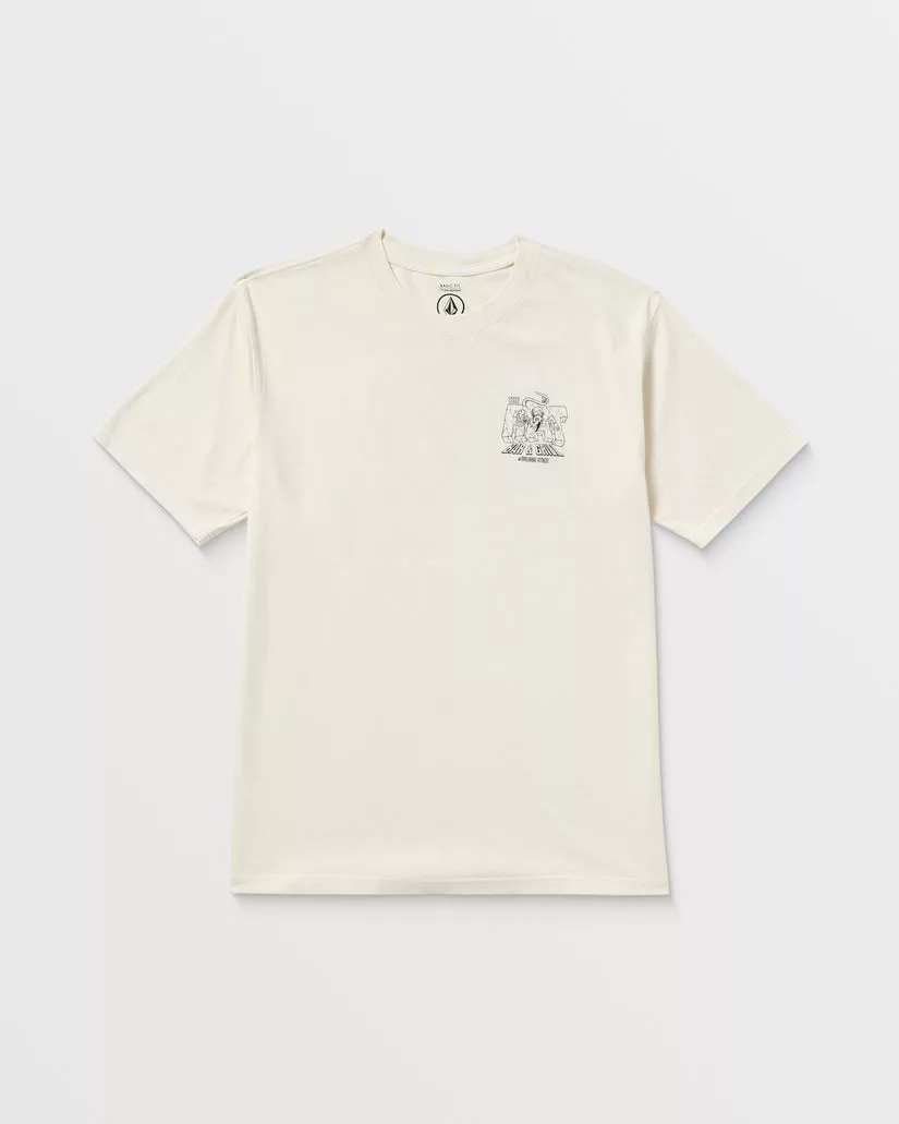 Camiseta blanca Volcom Rat Bar con estampado trasero