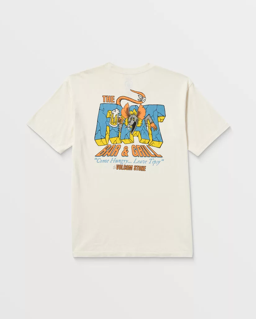 Camiseta blanca Volcom Rat Bar con estampado trasero