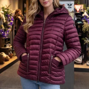 Abrigo VirginiaBlu Mujer Negro Acolchado con Capucha