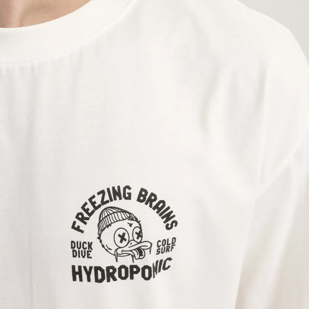 Camiseta blanca Hydroponic Duck SS 01 – Freezing Brains