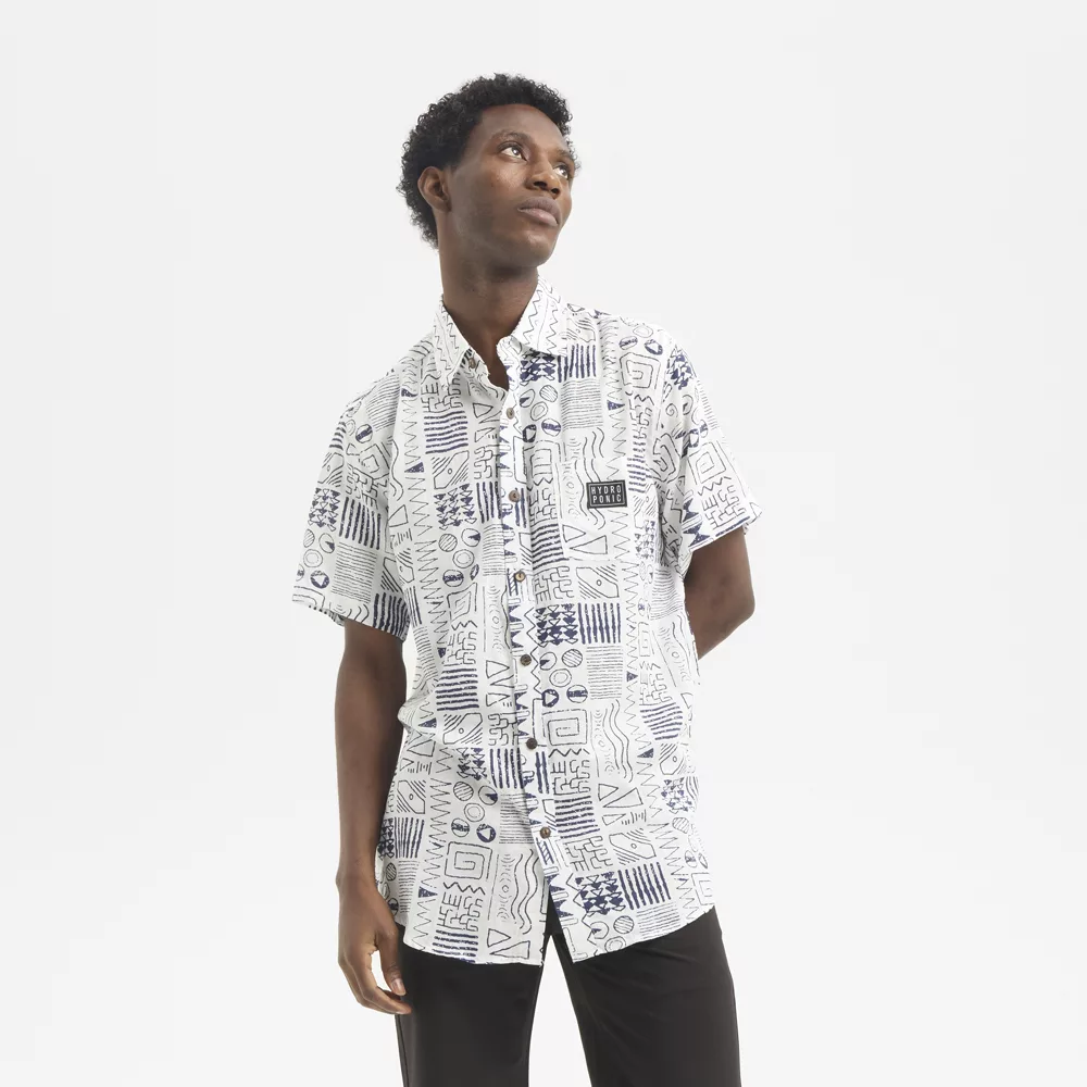 Camisa Hydroponic White Hombre Estampado