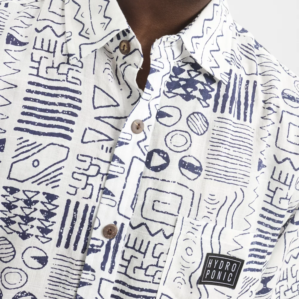 Camisa Hydroponic White Hombre Estampado