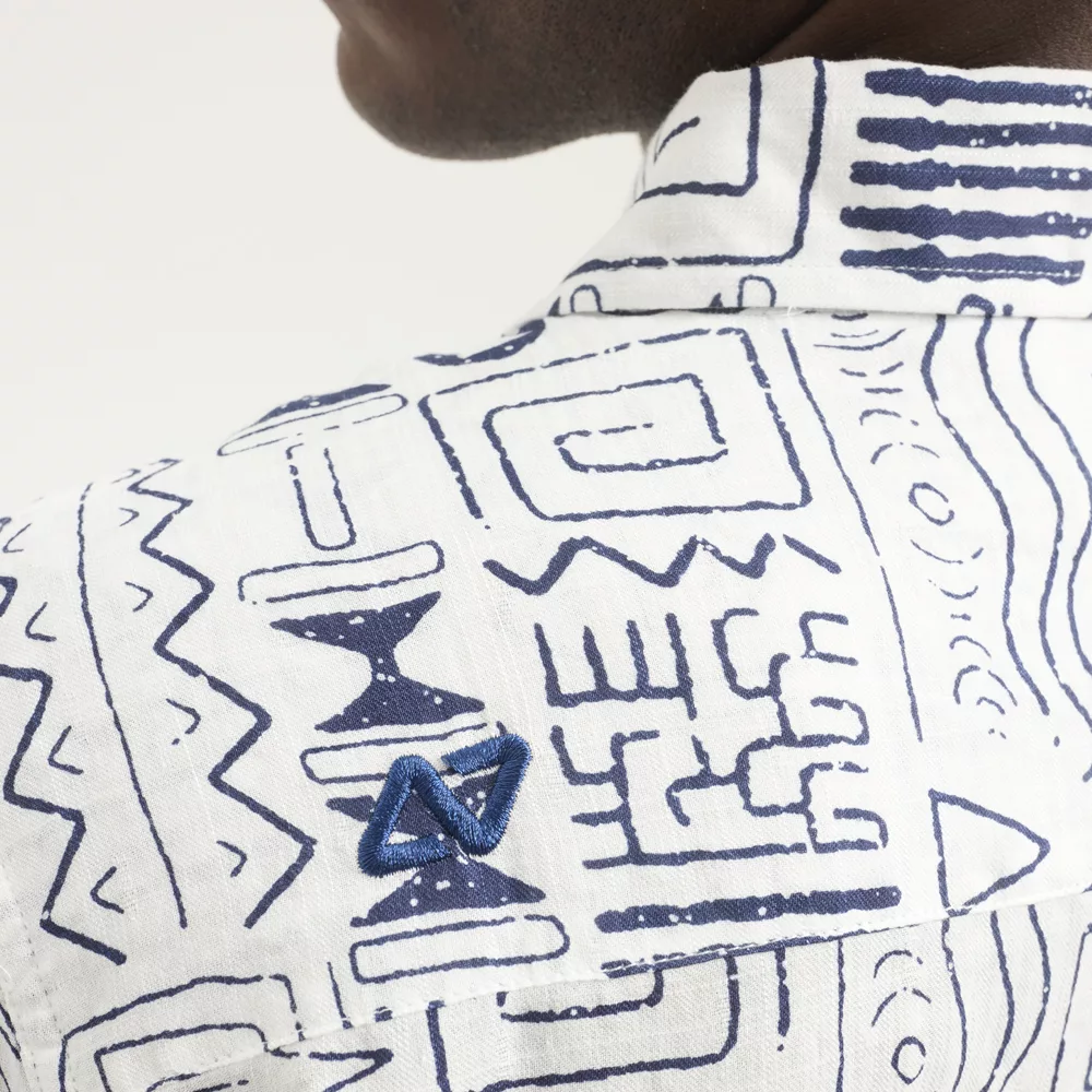 Camisa Hydroponic White Hombre Estampado