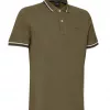 Polo Geox Verde Oliva Hombre Piqué Cuello Ribeteado