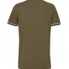 Polo Geox Verde Oliva Hombre Piqué Cuello Ribeteado