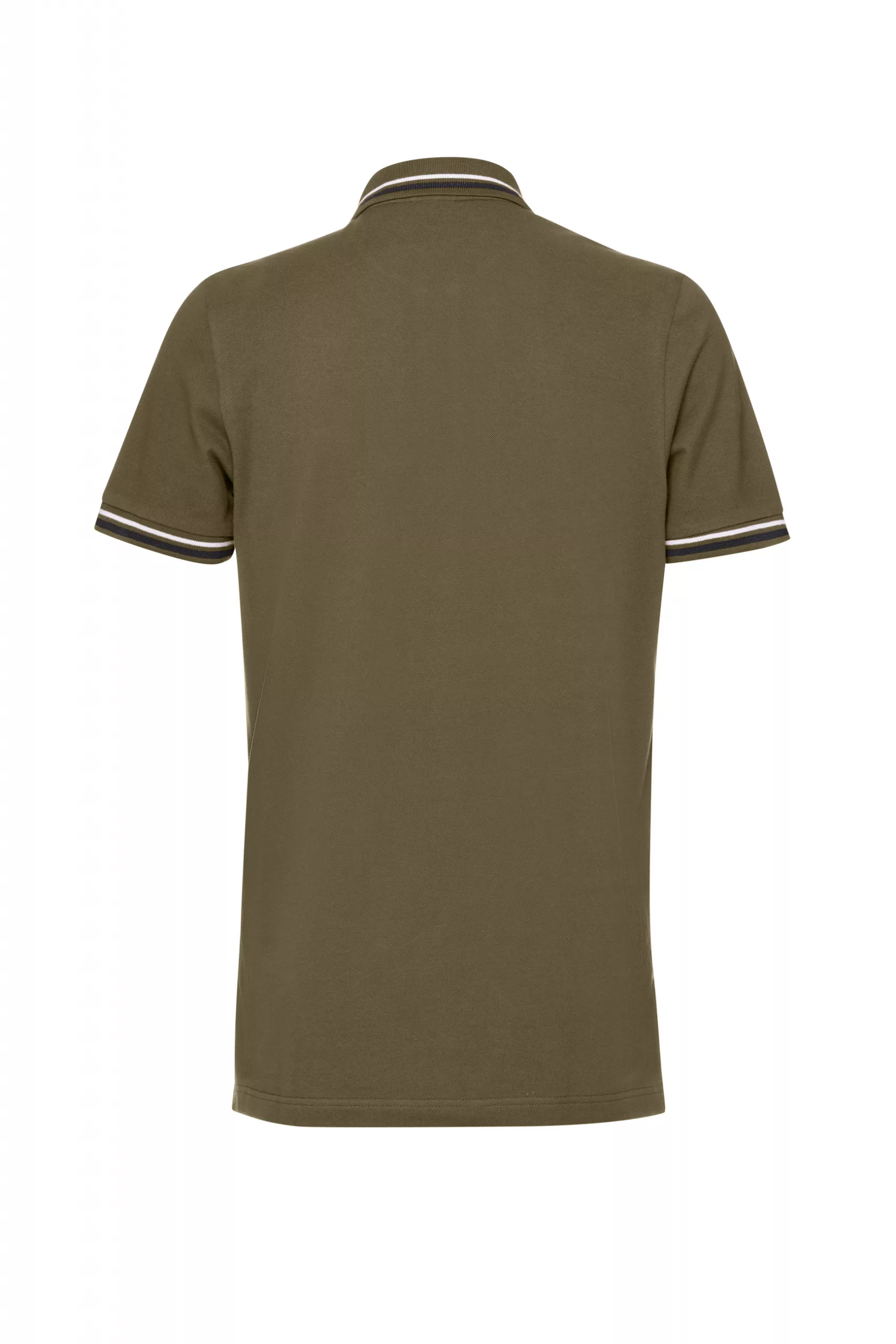 Polo Geox Verde Oliva Hombre Piqué Cuello Ribeteado