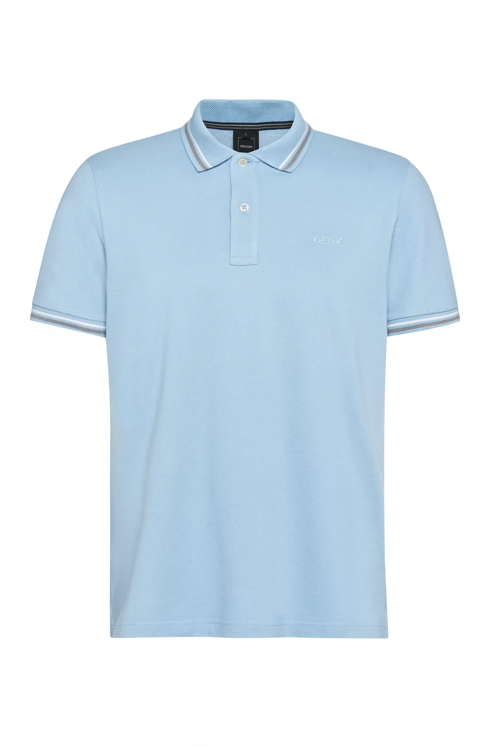 Polo Geox Azul Claro Hombre Algodón Piqué